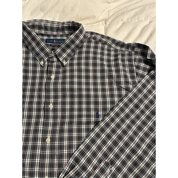 Ralph Lauren Performance Button Down Shirt 2XLT Blue Green Red Plaid Lightweight - Picture 9 of 10
